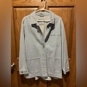 Old Navy, pin striped jean jacket, size large, NWT